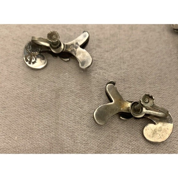 Margot de Taxco Sterling Silver 925 Mexico Necklace and Screw Earring Set 1950's - Picture 9 of 16